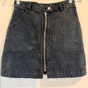 BDG Dark Denim Mini Skirt with Zip